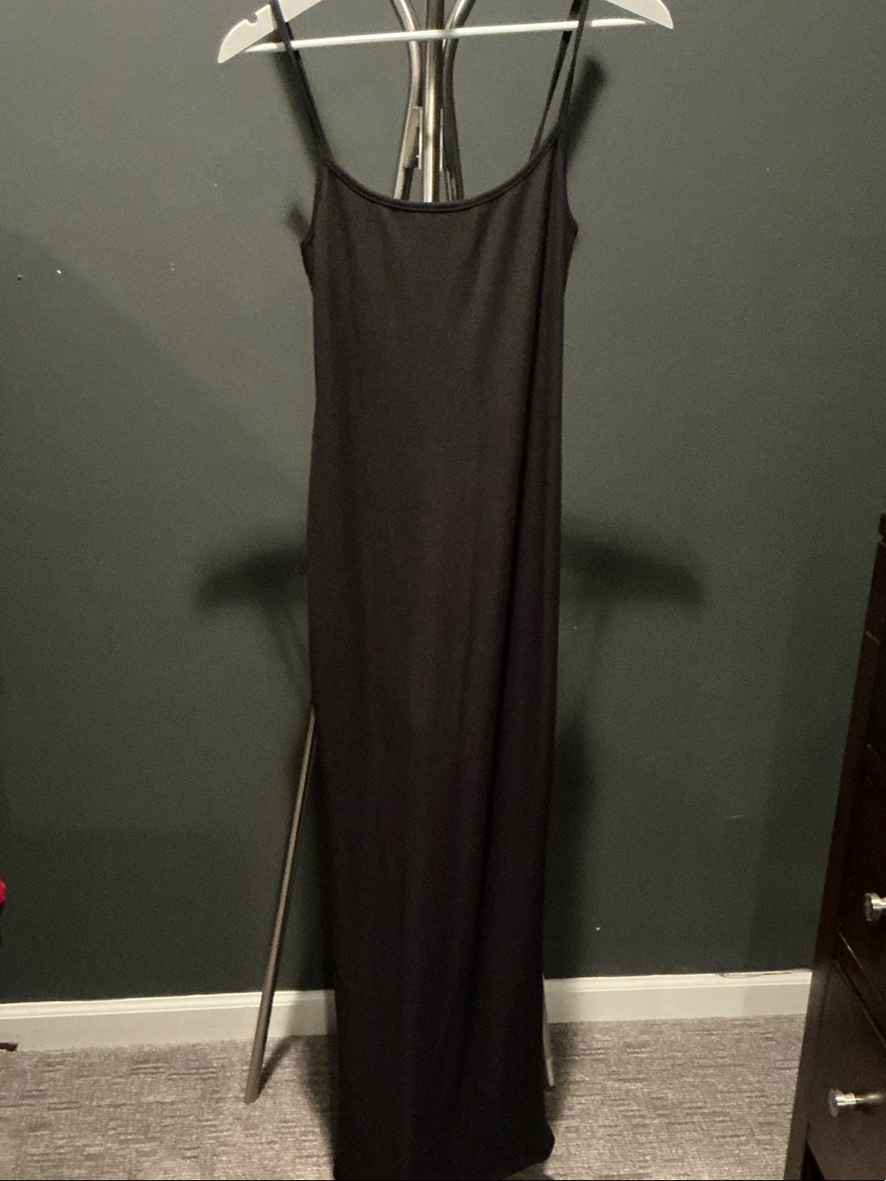 Black Sleeveless Slip Maxi Dress
